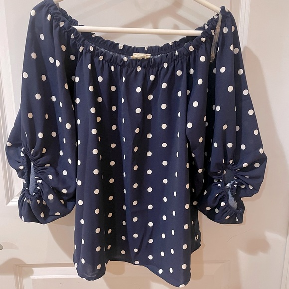 Off the shoulder bubble sleeve top - Picture 3 of 6